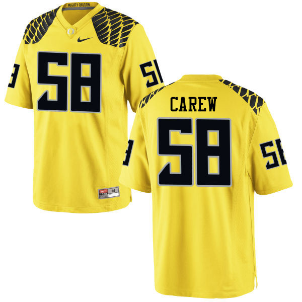 Men #58 Tanner Carew Oregon Ducks College Football Jerseys-Yellow - Click Image to Close